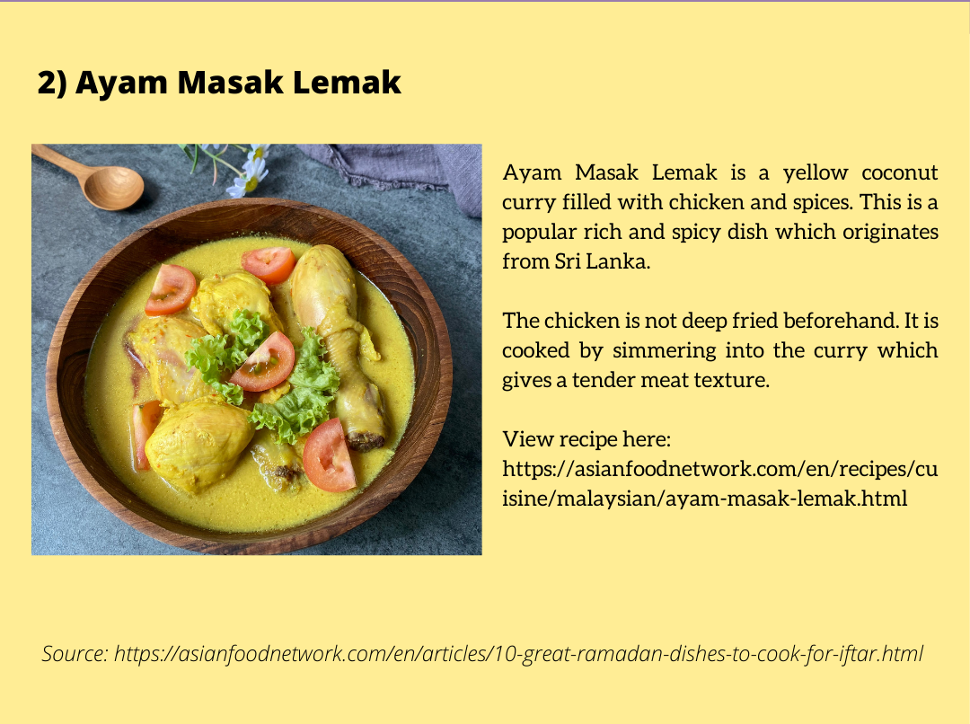 Dishes And Treats To Feast On This Ramadan - Ayam Masak Lemak