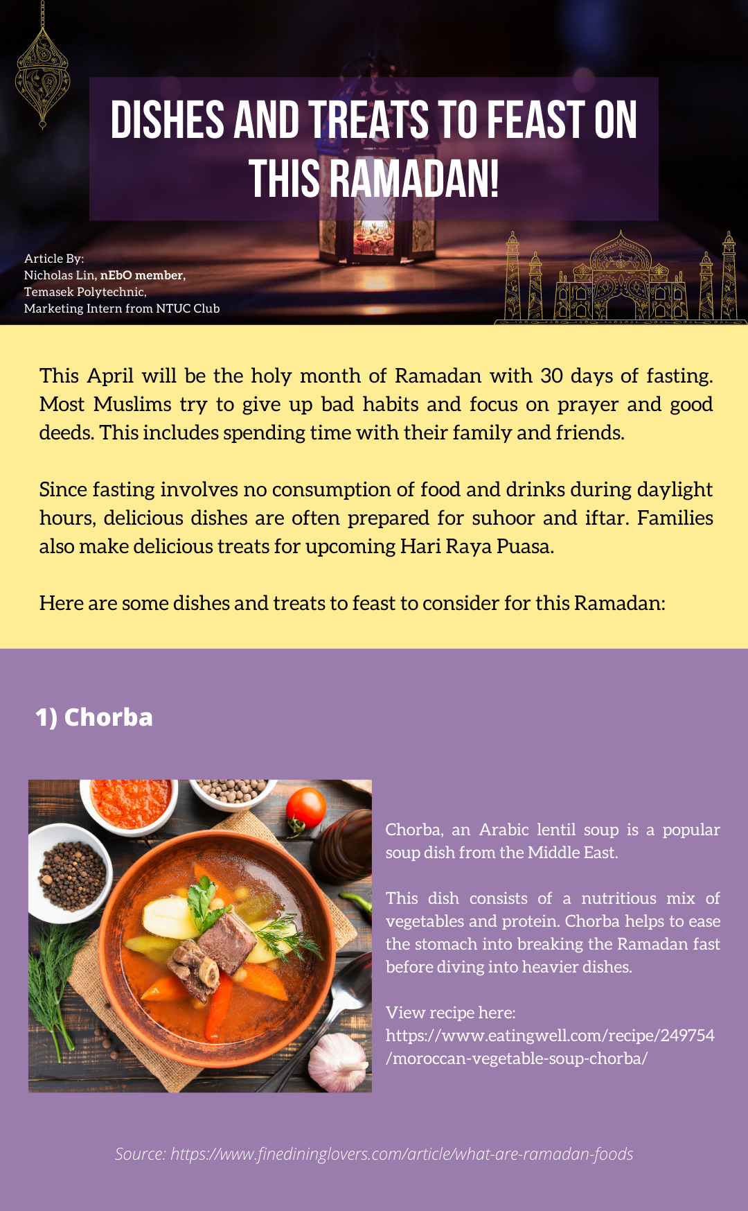 Dishes And Treats To Feast On This Ramadan - Chorba