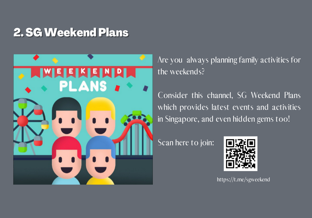 SG Weekend Plans Telegram Channel