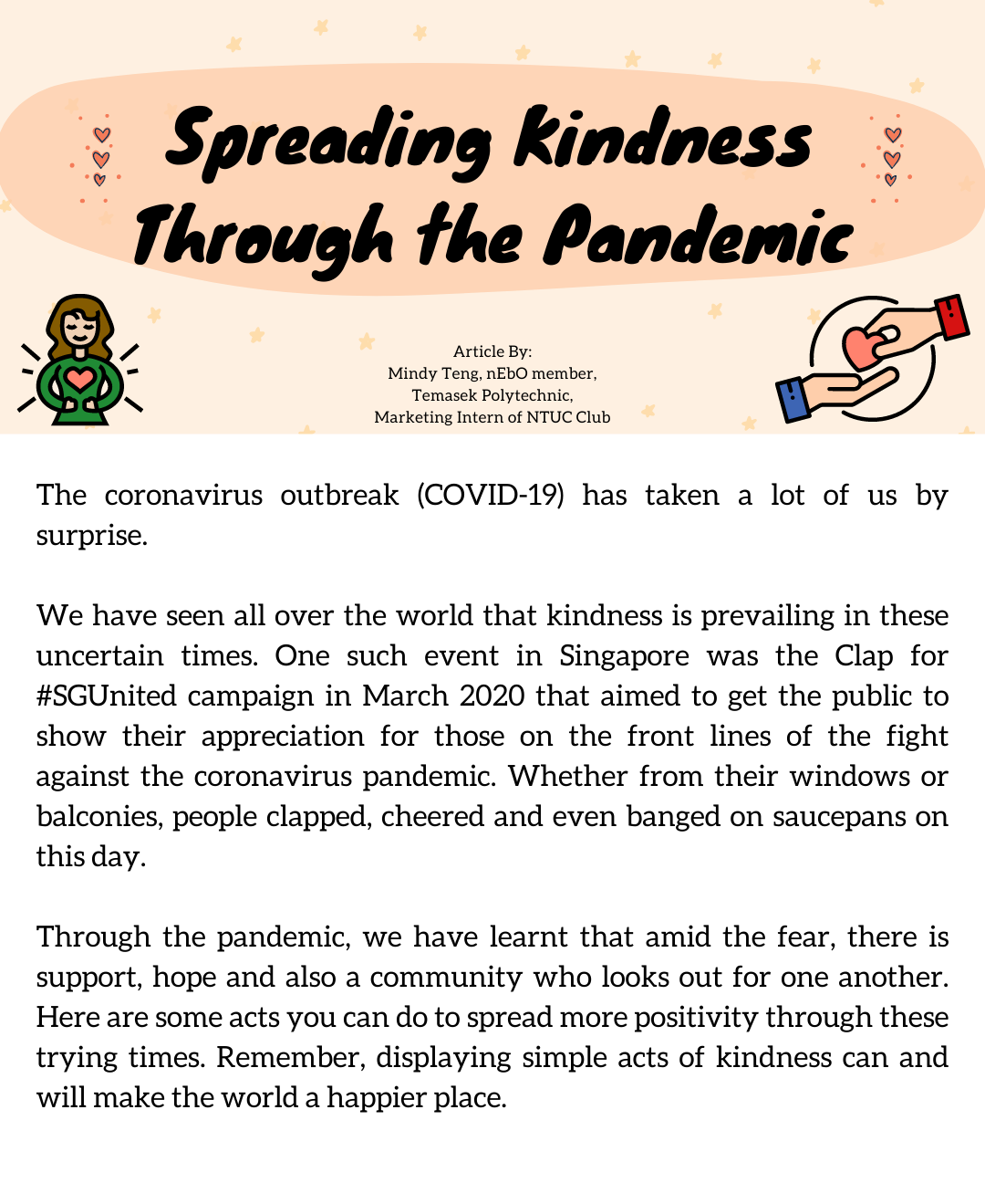 U Live eDM Article - Nov 21 - Spreading Kindness Through the Pandemic (1)